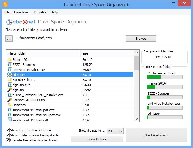 1-abc.net Drive Space Organizer