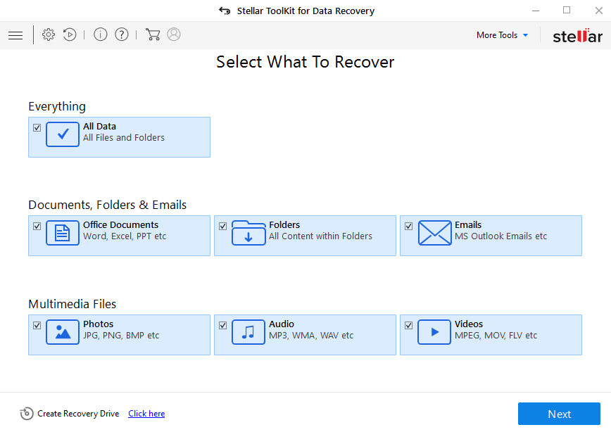 Stellar Toolkit for Data Recovery