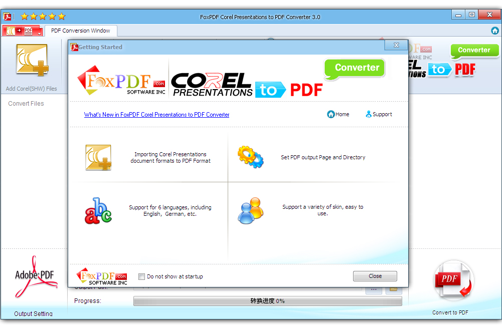 FoxPDF Corel Presentations to PDF Converter