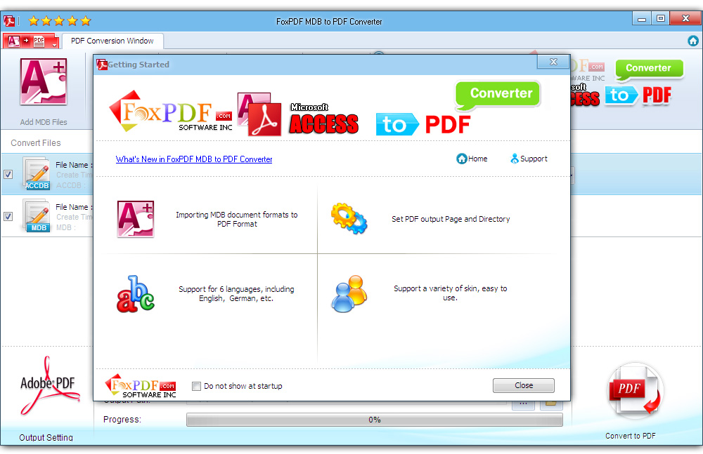 FoxPDF MDB to PDF Converter