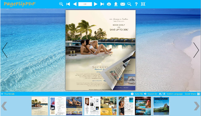 Beach theme for PageFlip Book Designing