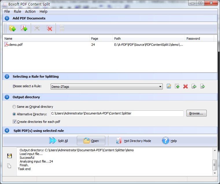 Boxoft PDF Content Split
