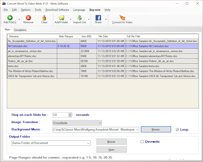 Convert Word to Video 4dots