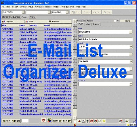 EMail List Organizer Deluxe