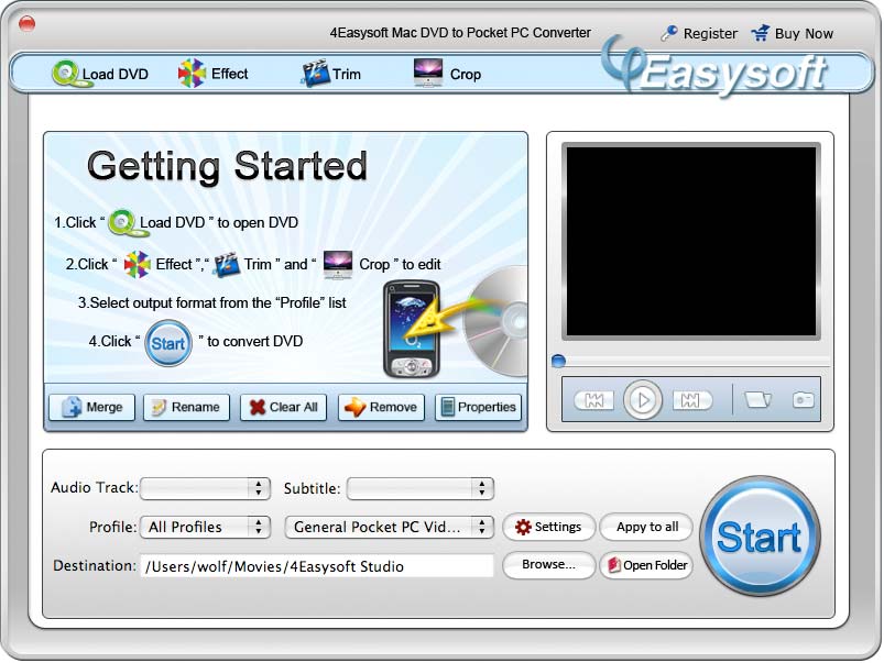 Mac DVD to Pocket PC Converter