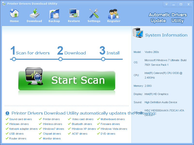 Printer Drivers Download Utility