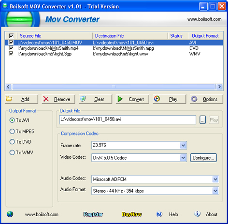 Boilsoft MOV Converter