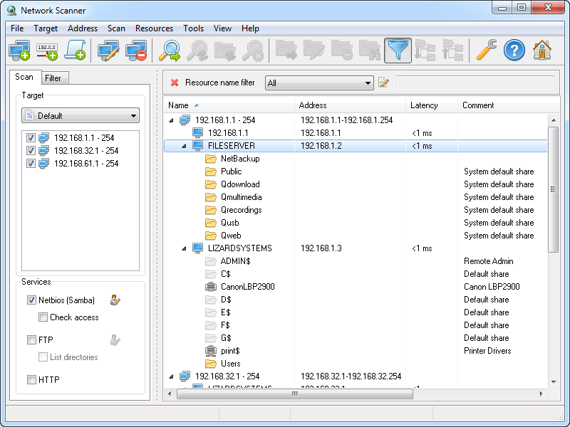 Network Scanner by LizardSystems