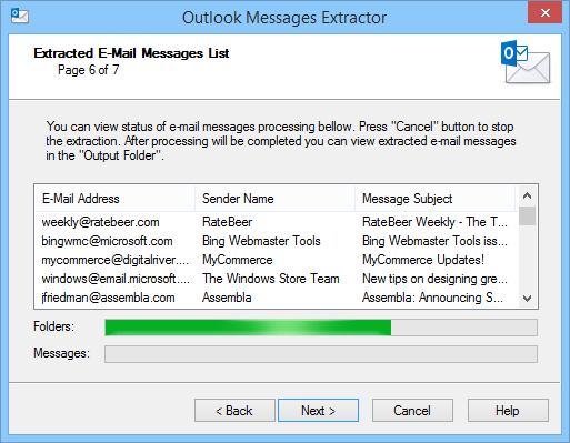 Messages Extractor for Outlook