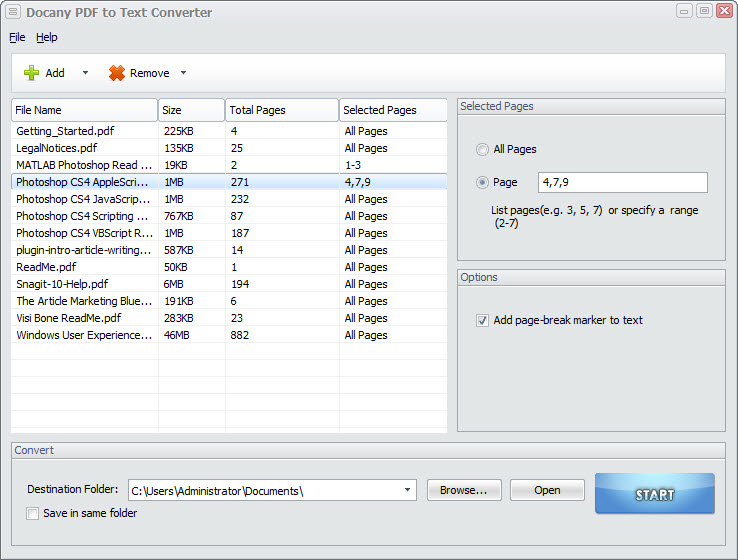 Docany PDF to Text Converter