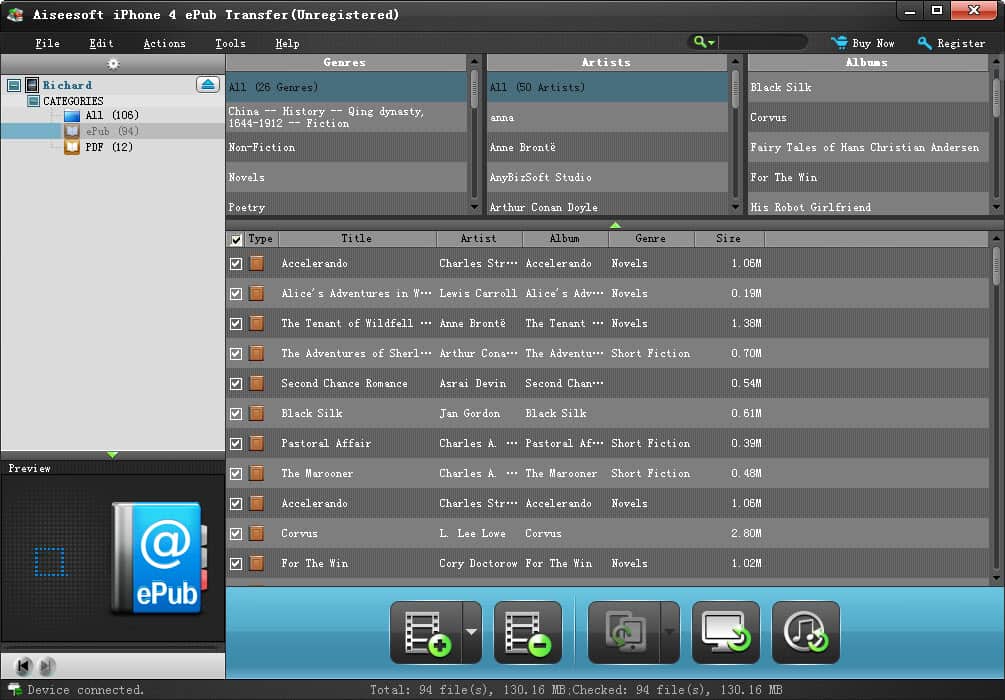 Aiseesoft iPhone 4 ePub Transfer
