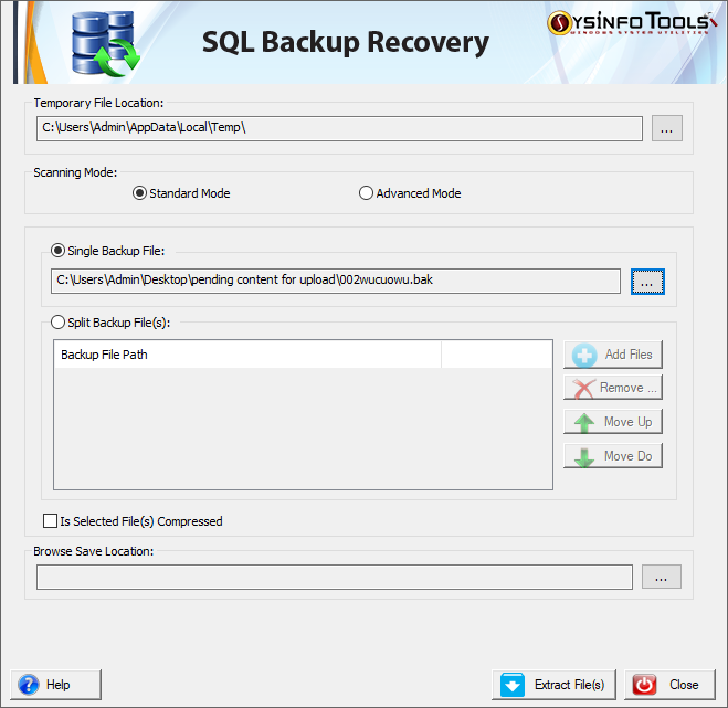 SysInfoTools SQL Backup Recovery Tool