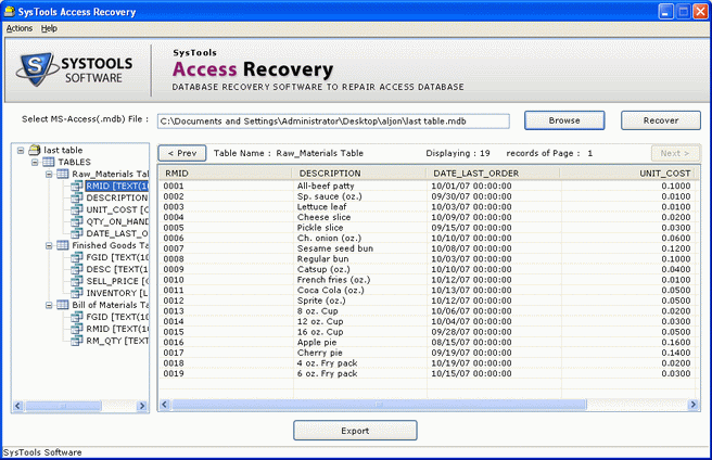 Microsoft Access File Reader